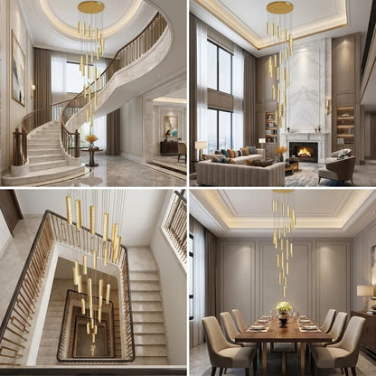 Viva Modern Crystal Staircase Chandelier for Tall Foyers & Stairwells
