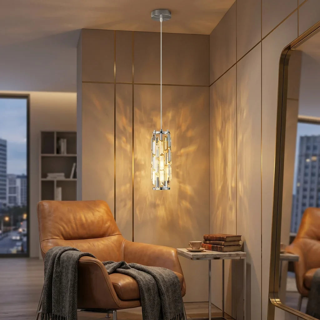 Clyo Crystal Pendant Lights for Kitchen Island, Dining Room & Hallway
