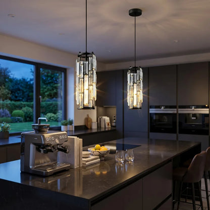 Clyo Crystal Pendant Lights for Kitchen Island, Dining Room & Hallway