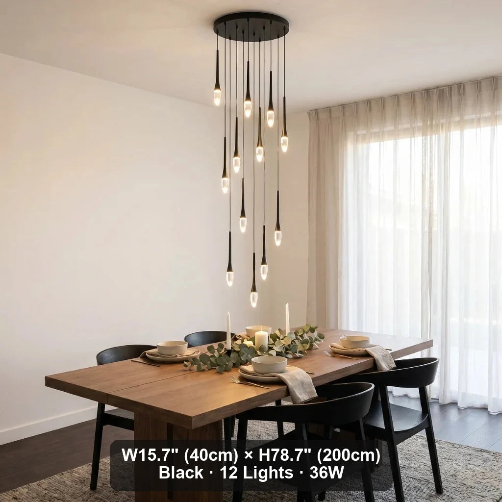 Nylis Spiral LED Crystal Staircase Chandelier for Tall Foyers & Stairwells