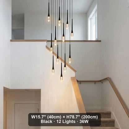 Nylis Spiral LED Crystal Staircase Chandelier for Tall Foyers & Stairwells