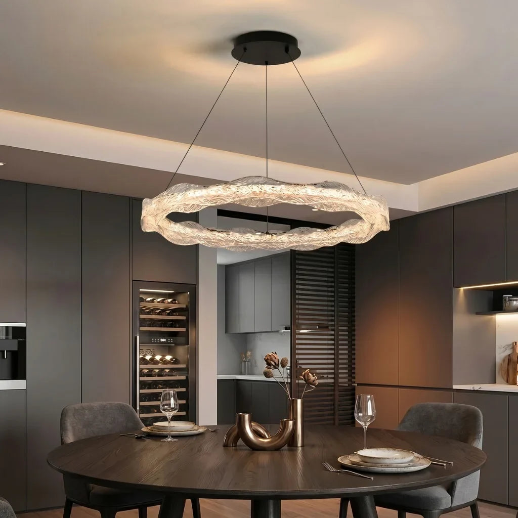 Soren Modern LED Crystal-Effect Resin Chandelier for Living Rooms & Dining Areas