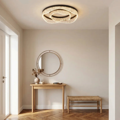 Selor Modern LED Crystal-Effect Resin Ceiling Light for Living Room & Bedroom