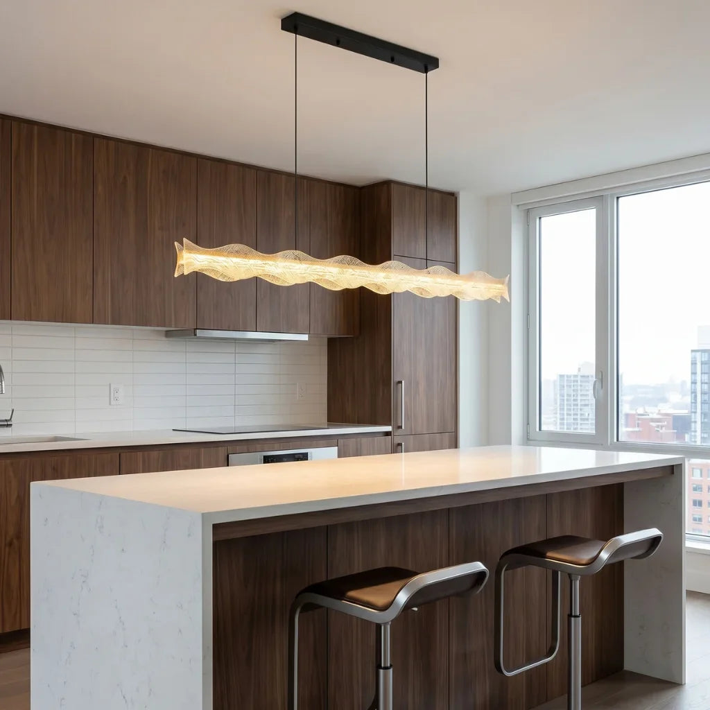 Soren Modern LED Crystal-Effect Resin Pendant Light for Dining Room