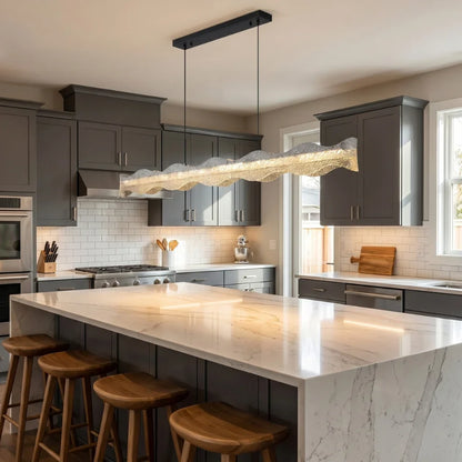 Soren Modern LED Crystal-Effect Resin Pendant Light for Dining Room