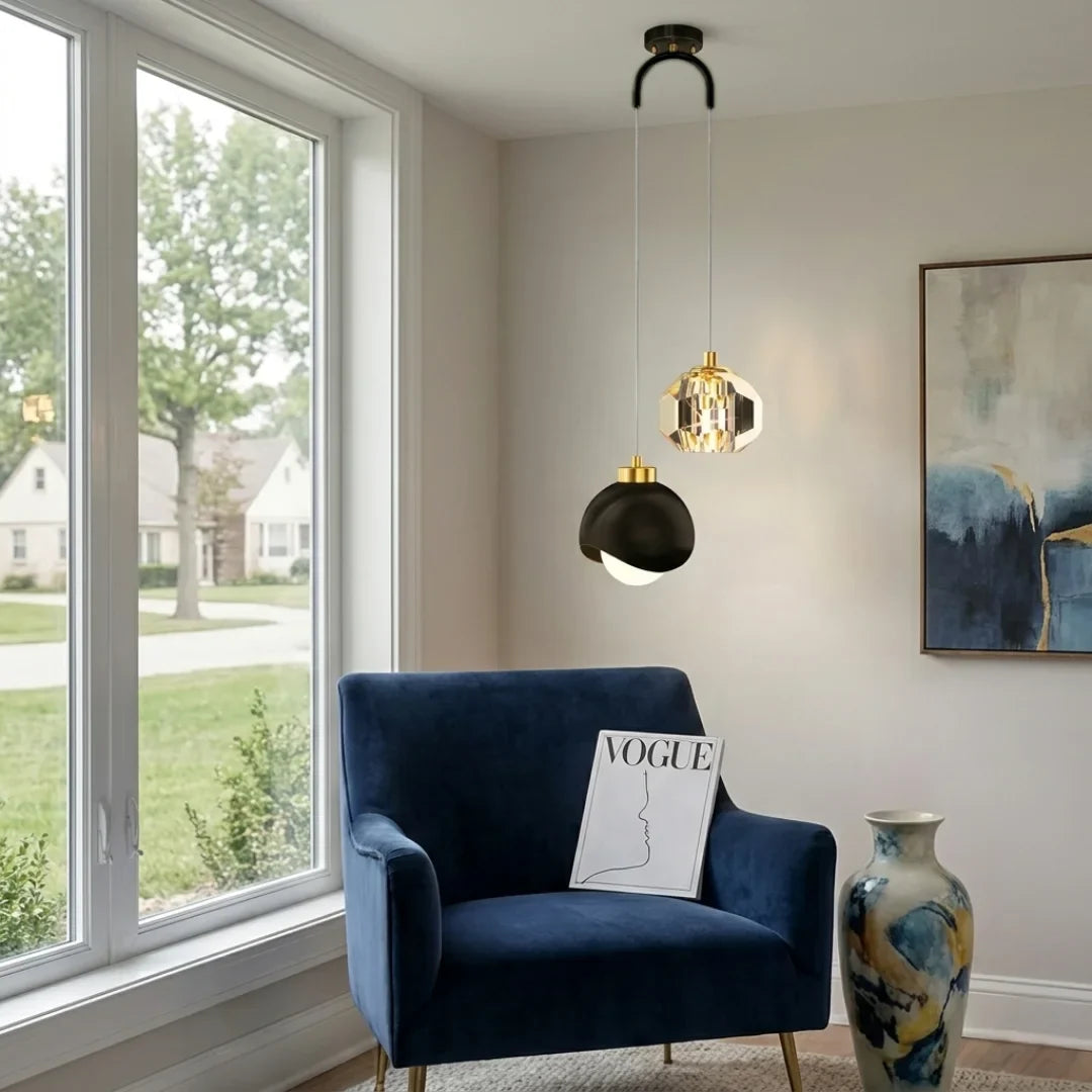 Arvo Modern Crystal Mini Pendant Light for Bedroom & Dining Room
