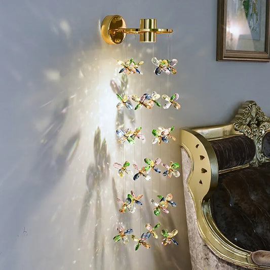 Nyla Crystal LED Wall Sconce for Bedroom & Living Room