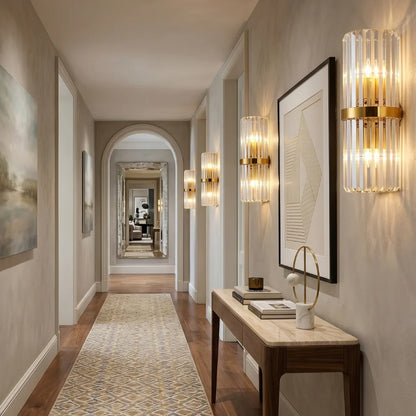 Cilo Gold Crystal Wall Sconce for Bedroom, Living Room & Hallway