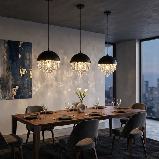 Nova Crystal Pendant Light for Dining Room & Kitchen Island