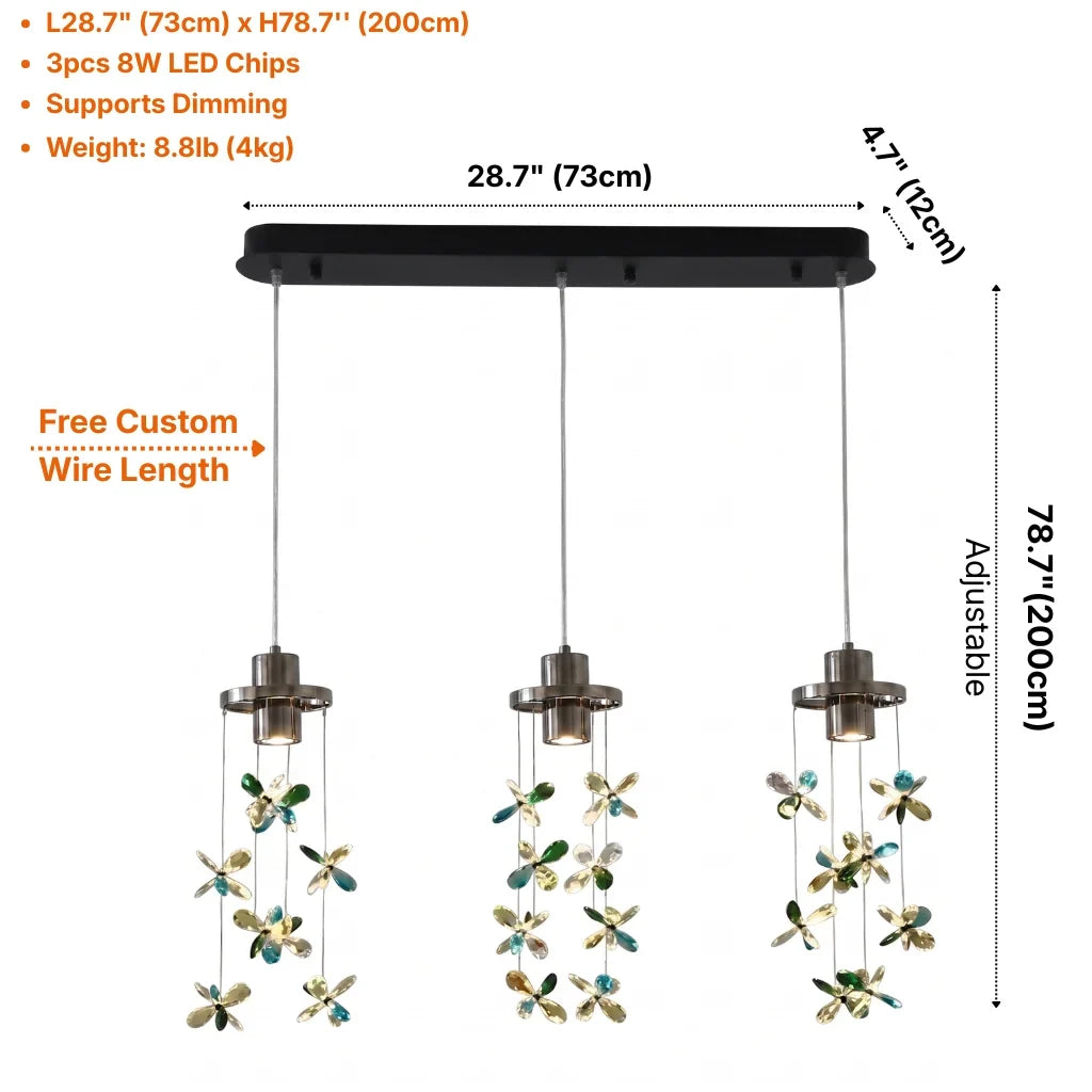 Sylvi Modern Crystal Chandelier with Black Frame for Dining Room & Living Room