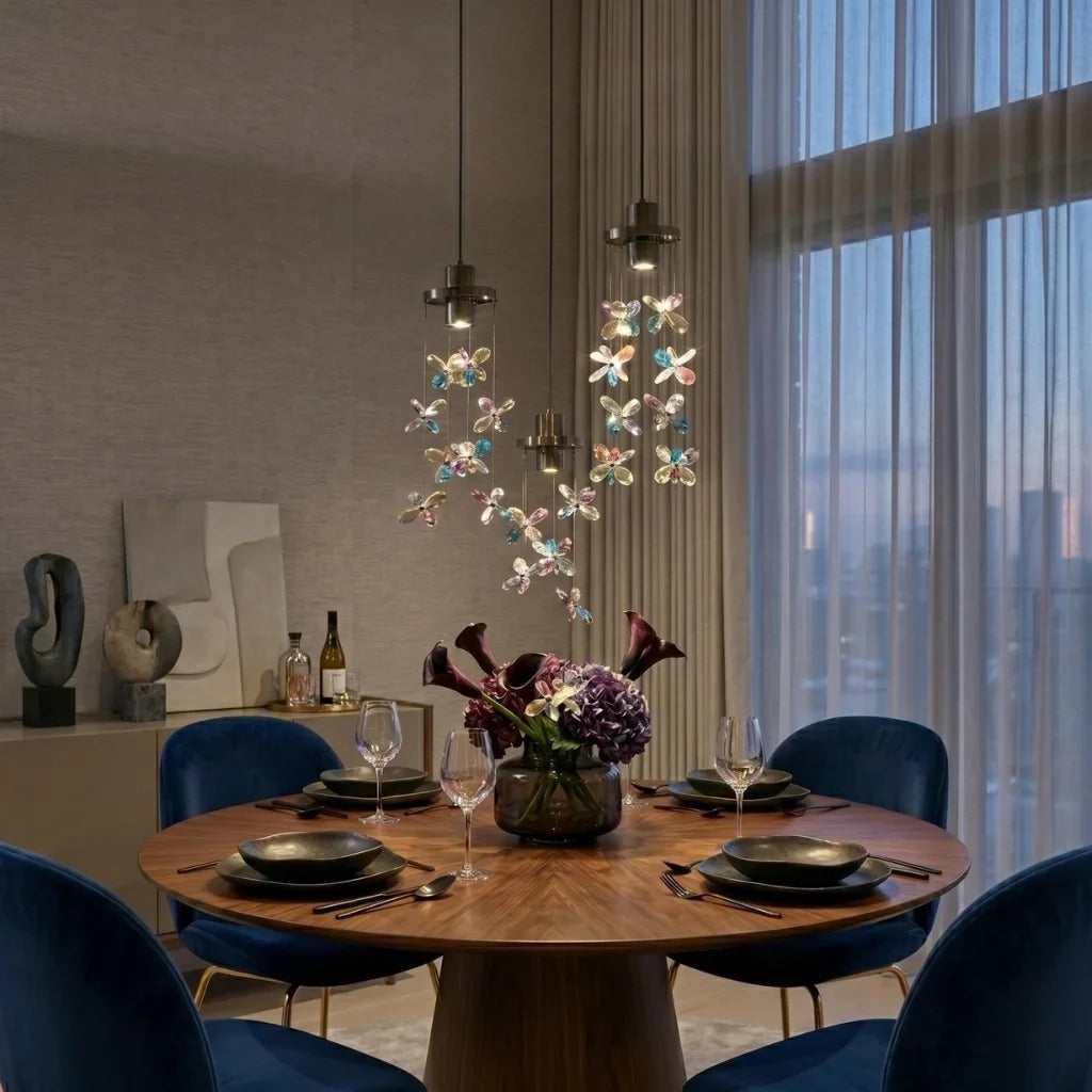 Sylvi Modern Crystal Chandelier with Black Frame for Dining Room & Living Room