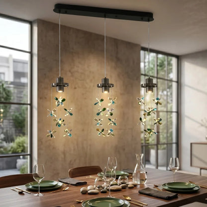 Sylvi Modern Crystal Chandelier with Black Frame for Dining Room & Living Room