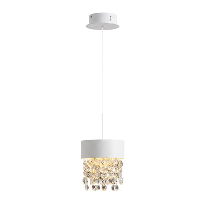 Vetra Mini White Crystal Pendant Light for Dining Room & Kitchen Island