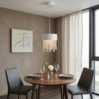 Vetra Mini White Crystal Pendant Light for Dining Room & Kitchen Island